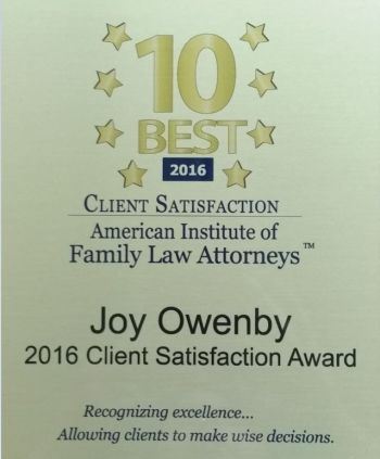 Joy Owenby Client Satisfaction Award