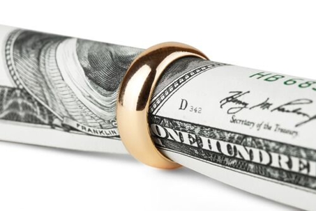 money inside wedding ring