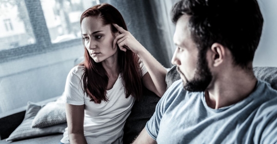 Husband and wife fighting