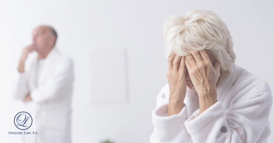 two elderly people in an argument